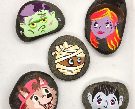 DIY Halloween Rock Painting