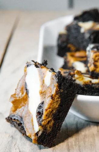 Pumpkin Cheesecake Brownies