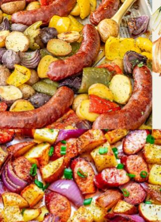 Sheet Pan Sausage and Peppers