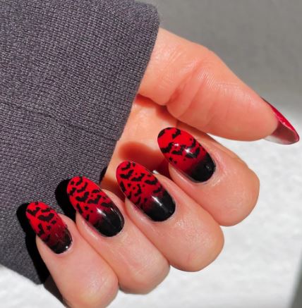 Bat Silhouette Nails