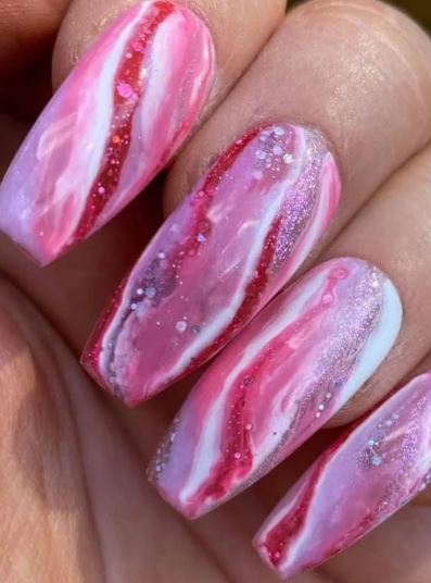 Pink Marble Nails