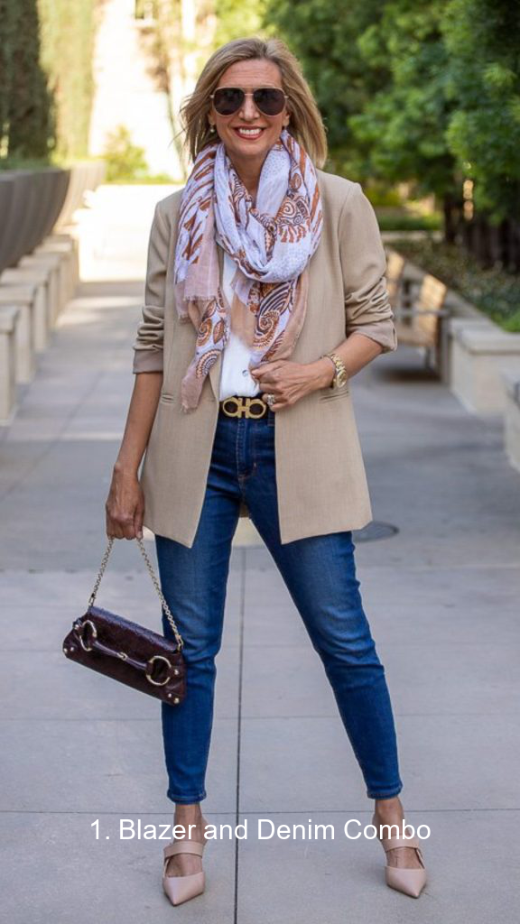 1. Blazer and Denim Combo