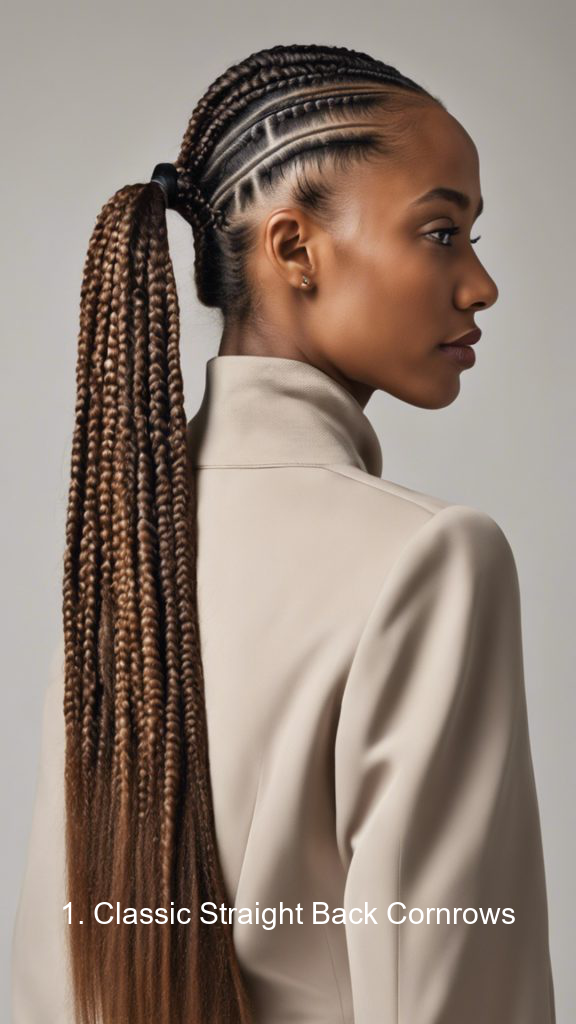 1. Classic Straight Back Cornrows