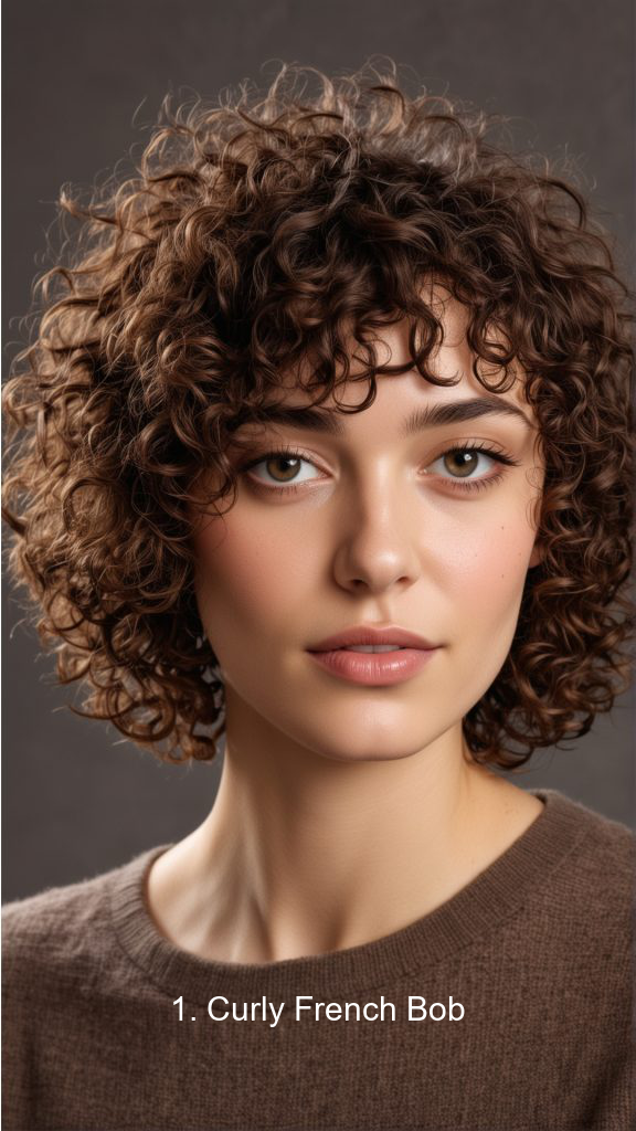1. Curly French Bob