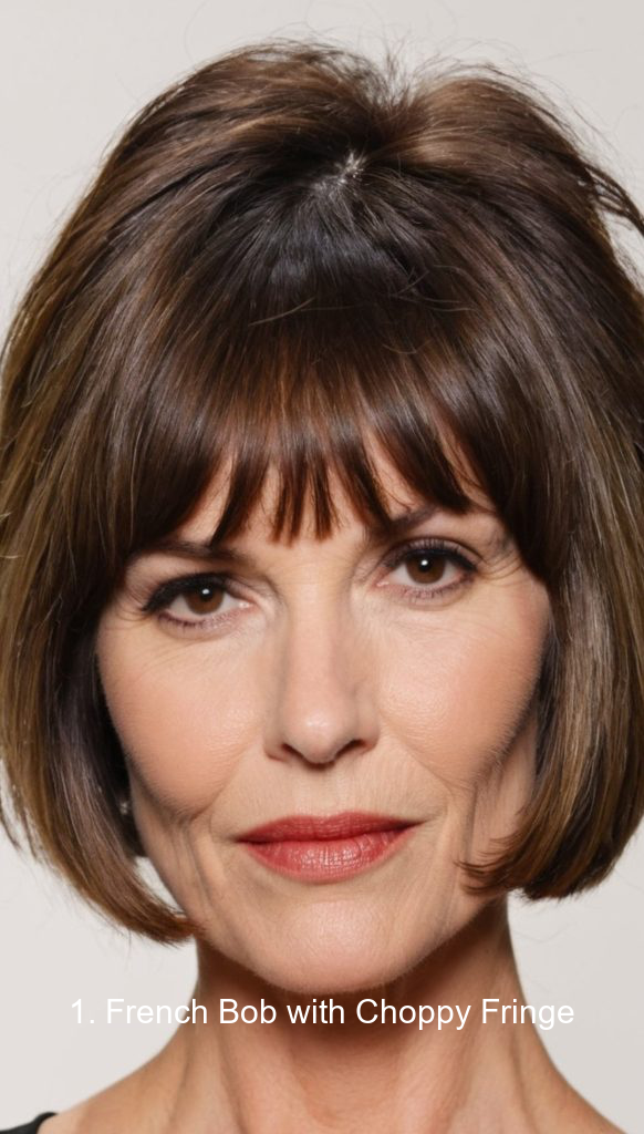1. French Bob with Choppy Fringe