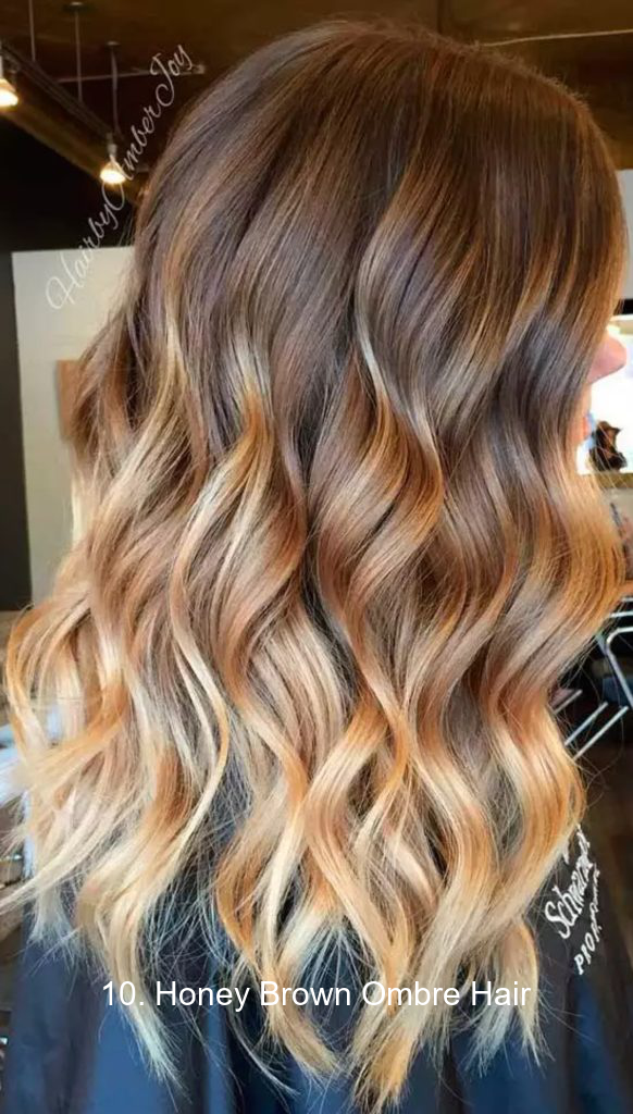 10. Honey Brown Ombre Hair