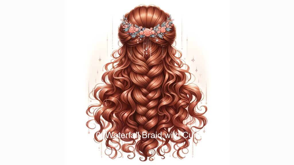 10. Waterfall Braid with Curls