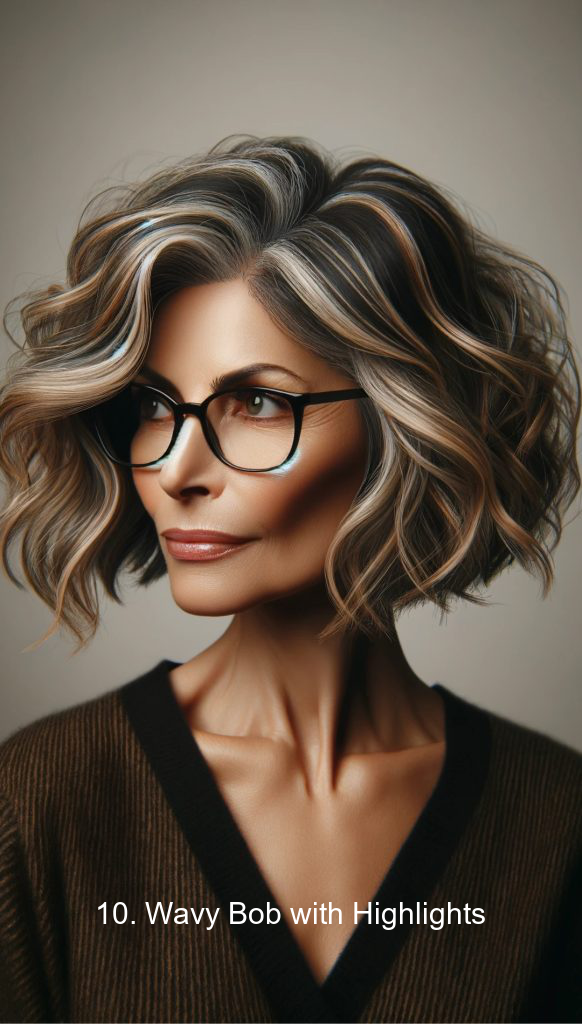 10. Wavy Bob with Highlights