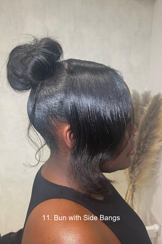 11. Bun with Side Bangs
