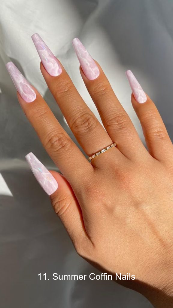 11. Summer Coffin Nails