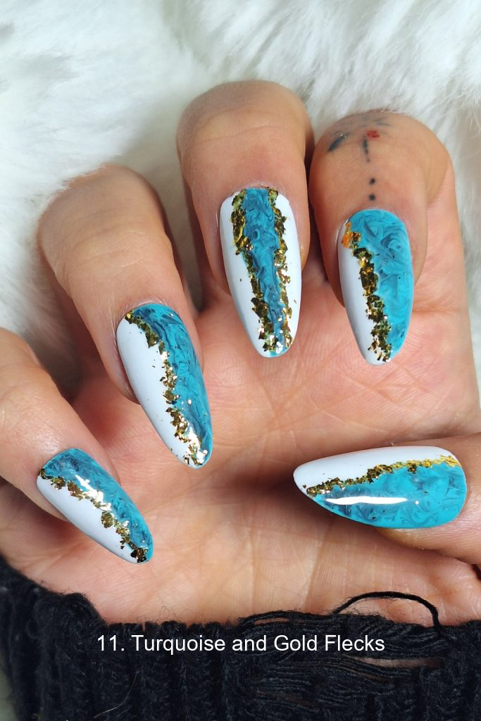 11. Turquoise and Gold Flecks