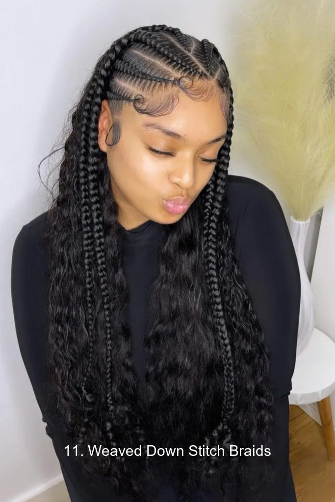 11. Weaved Down Stitch Braids