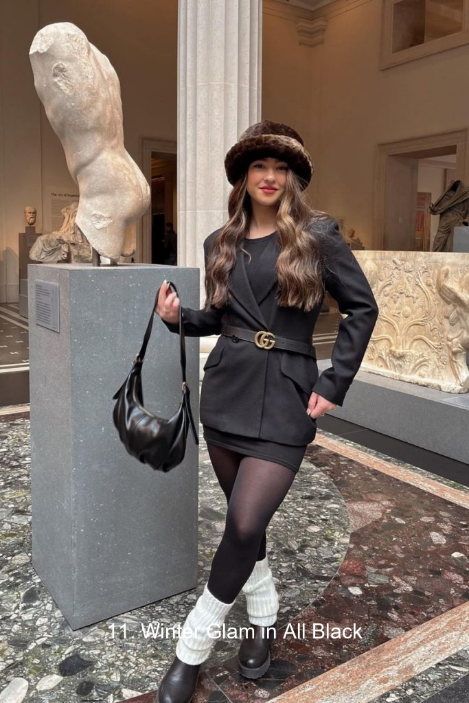11. Winter Glam in All Black