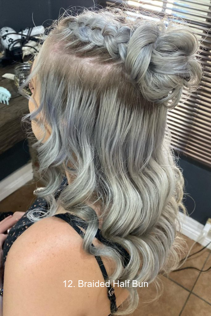 12. Braided Half Bun
