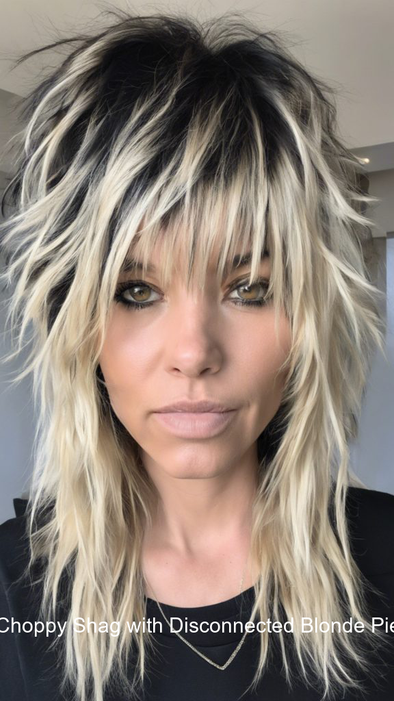 12. Choppy Shag with Disconnected Blonde Pieces