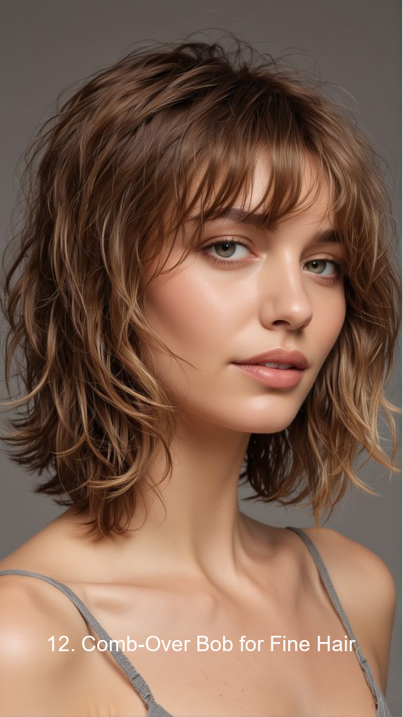 12. Comb-Over Bob for Fine Hair