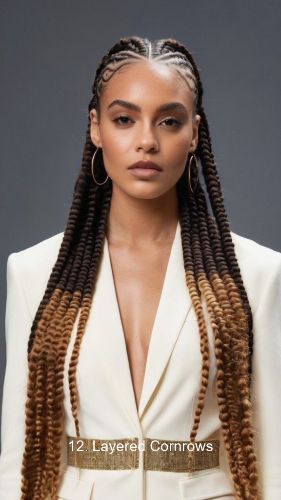 12. Layered Cornrows