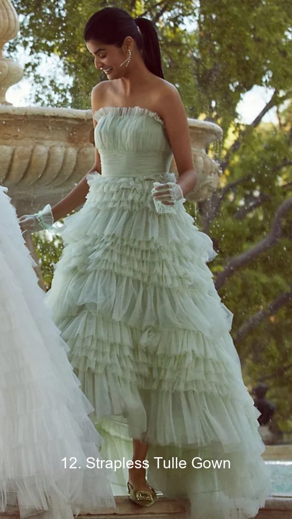 12. Strapless Tulle Gown