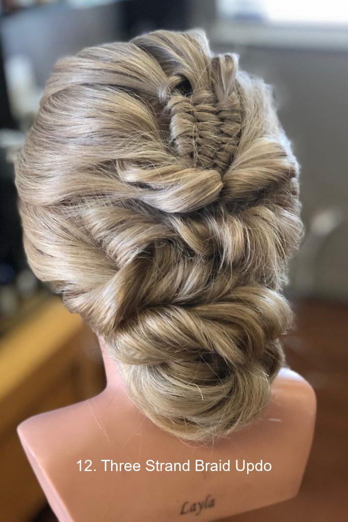 12. Three Strand Braid Updo