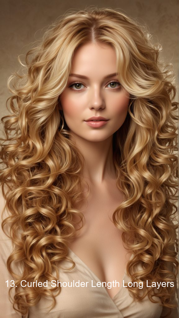 13. Curled Shoulder Length Long Layers