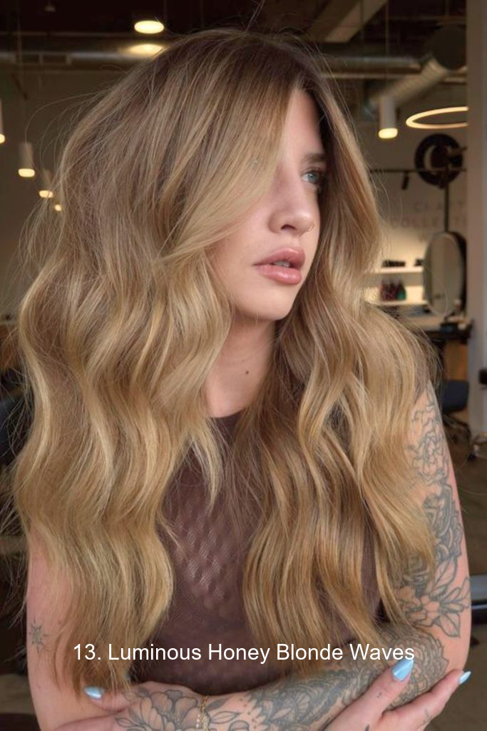 13. Luminous Honey Blonde Waves