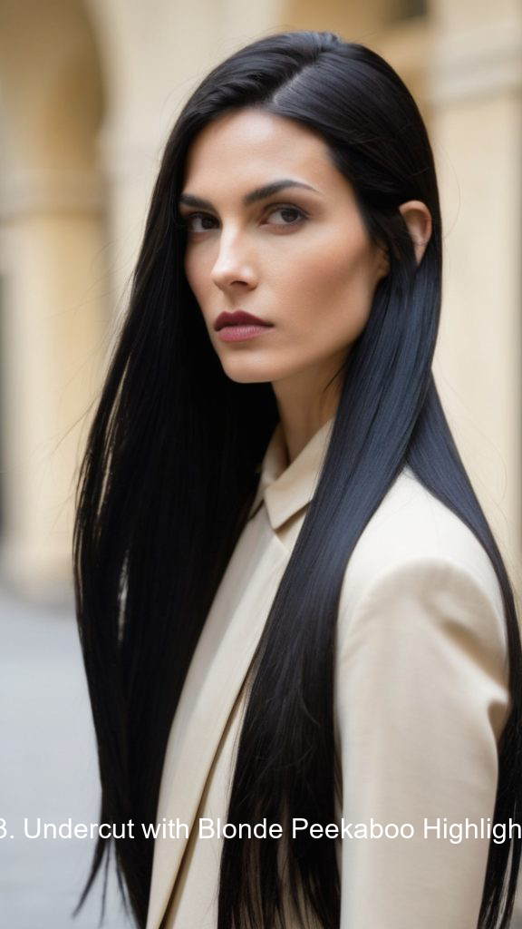13. Undercut with Blonde Peekaboo Highlights