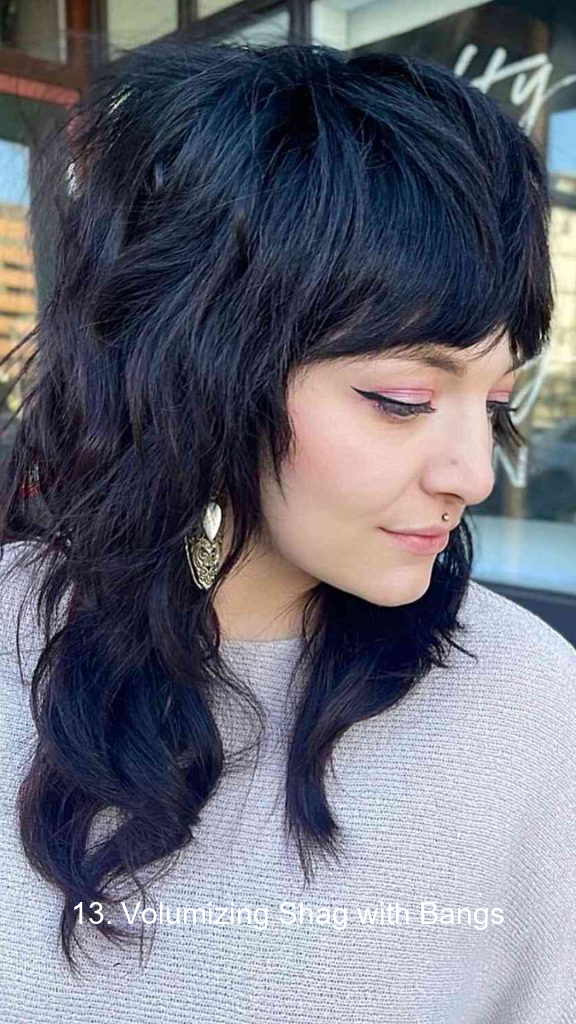 13. Volumizing Shag with Bangs