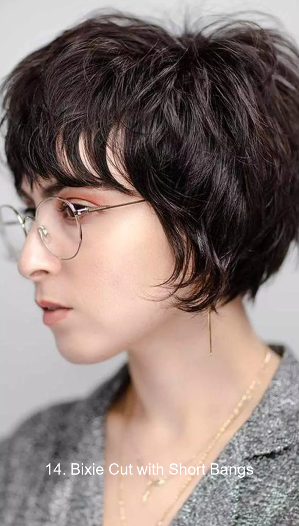 14. Bixie Cut with Short Bangs