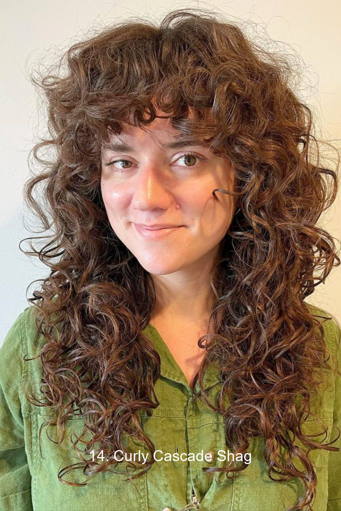 14. Curly Cascade Shag