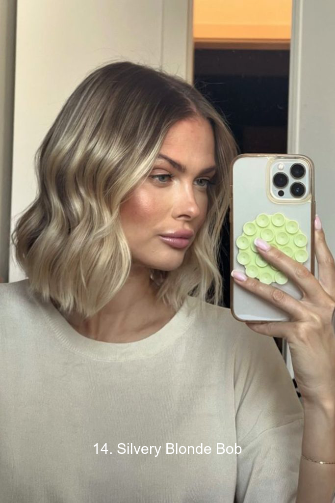 14. Silvery Blonde Bob
