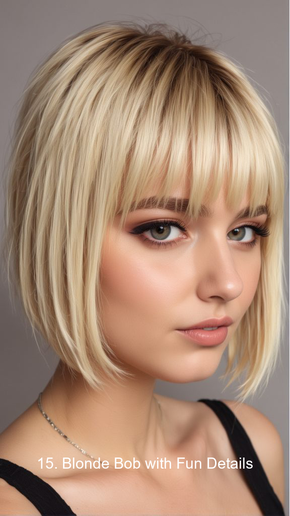 15. Blonde Bob with Fun Details