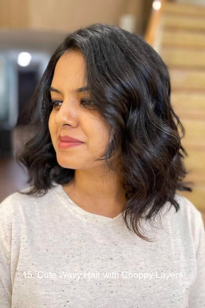 15. Cute Wavy Hair with Choppy Layers