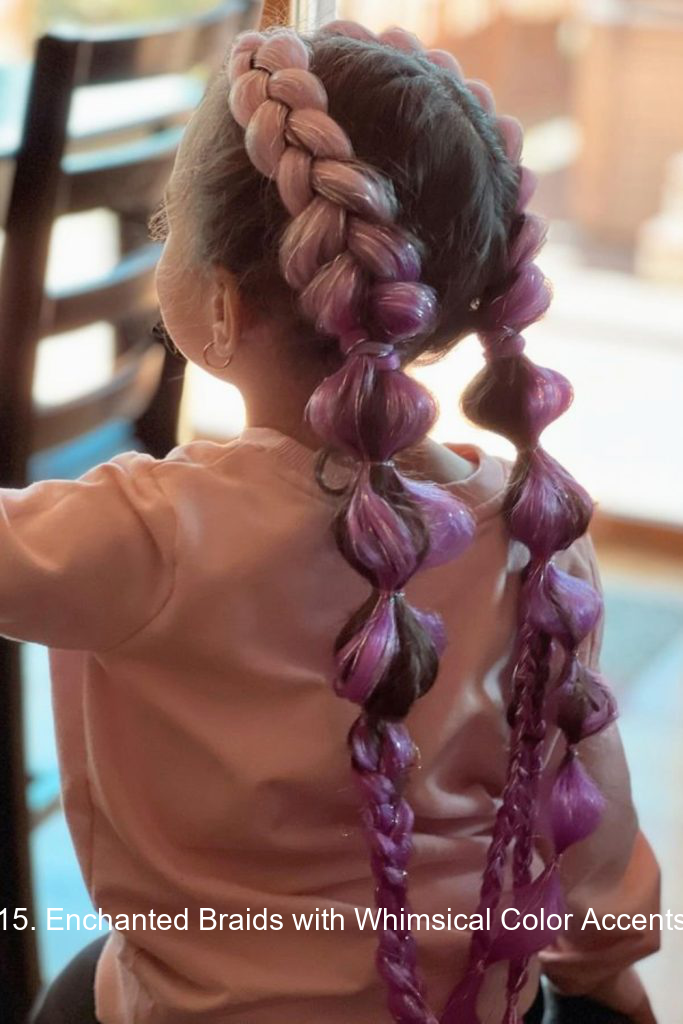 15. Enchanted Braids with Whimsical Color Accents