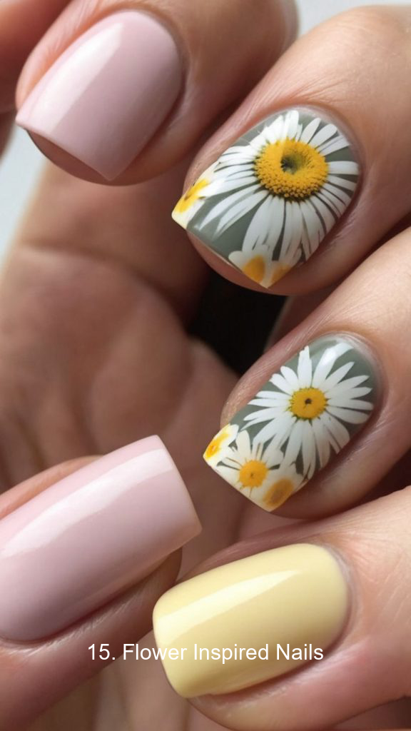 15. Flower Inspired Nails