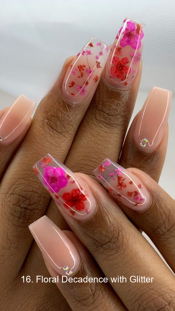 16. Floral Decadence with Glitter