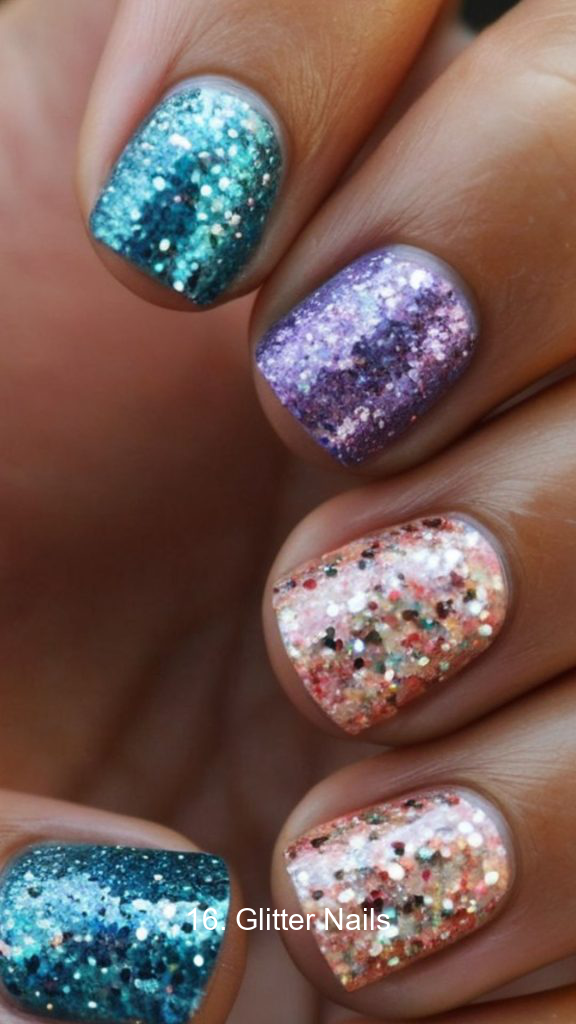 16. Glitter Nails