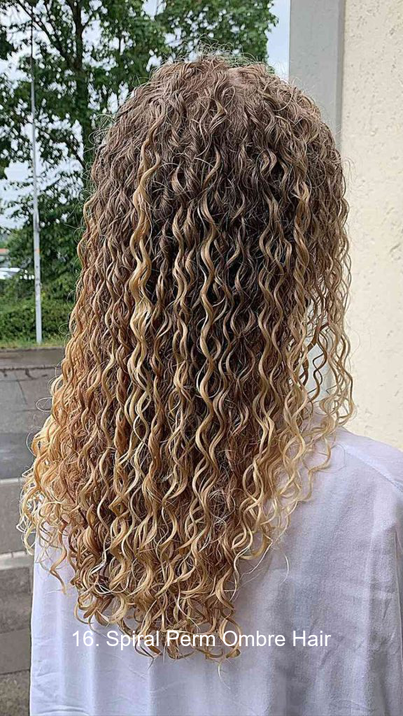 16. Spiral Perm Ombre Hair