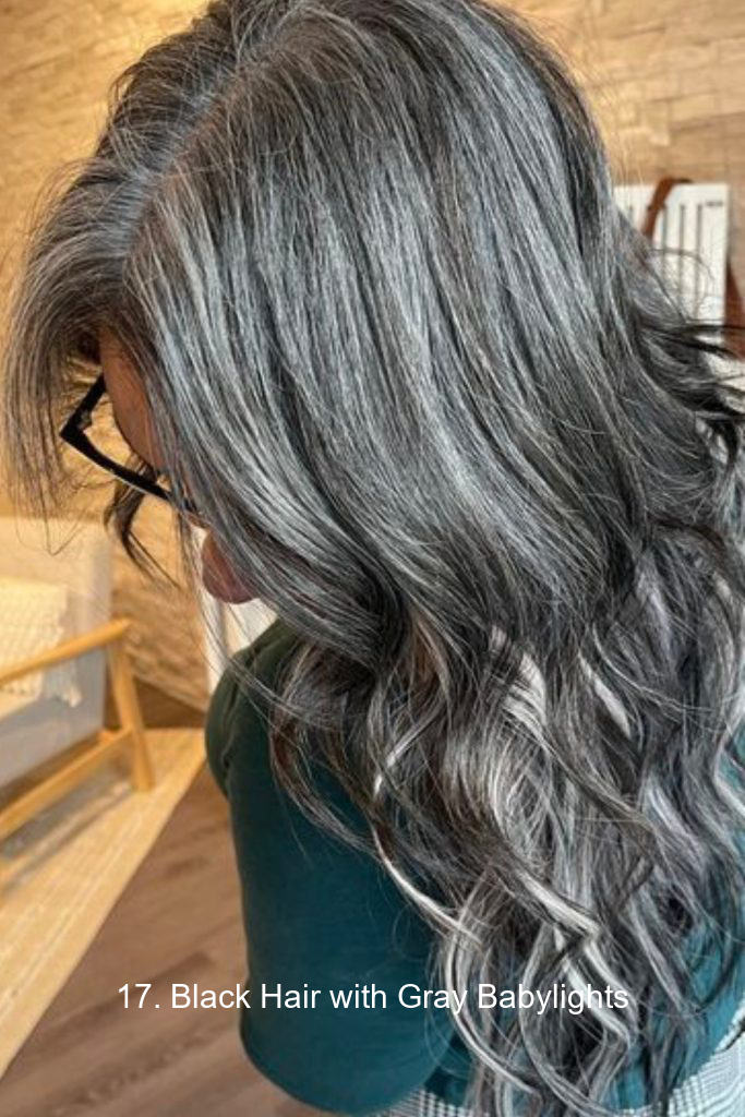 17. Black Hair with Gray Babylights