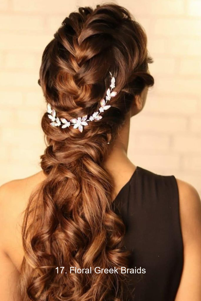 17. Floral Greek Braids
