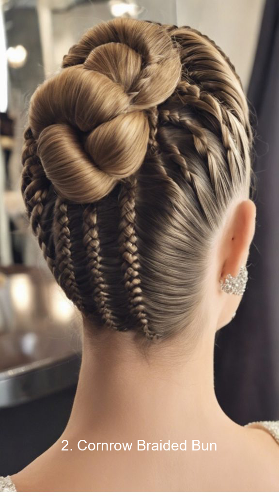 2. Cornrow Braided Bun