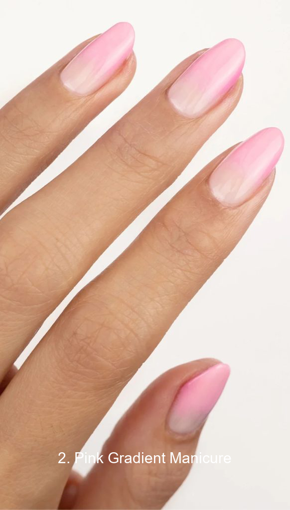 2. Pink Gradient Manicure