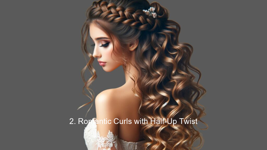 2. Romantic Curls with Half-Up Twist