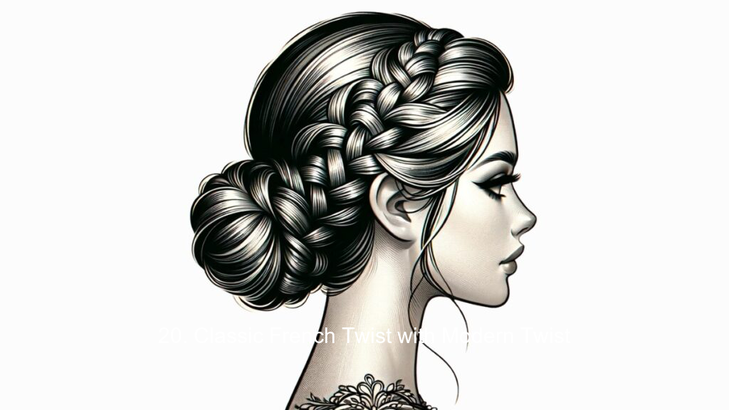 20. Classic French Twist with Modern Twist