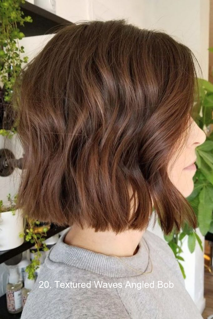20. Textured Waves Angled Bob