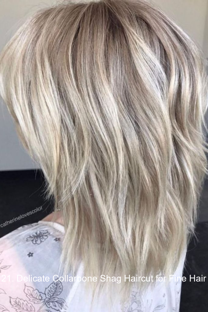 21. Delicate Collarbone Shag Haircut for Fine Hair