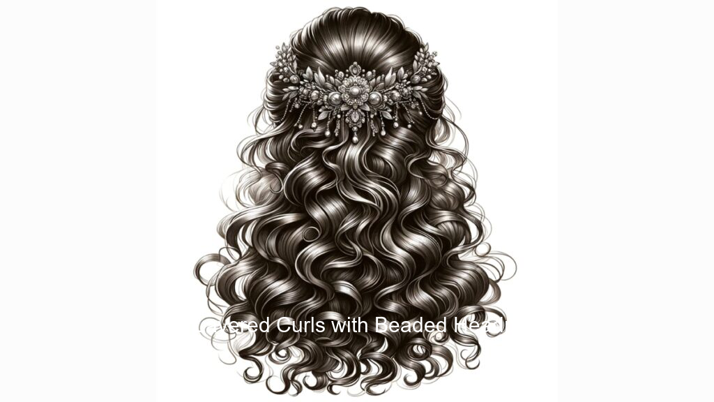 21. Layered Curls with Beaded Headpiece
