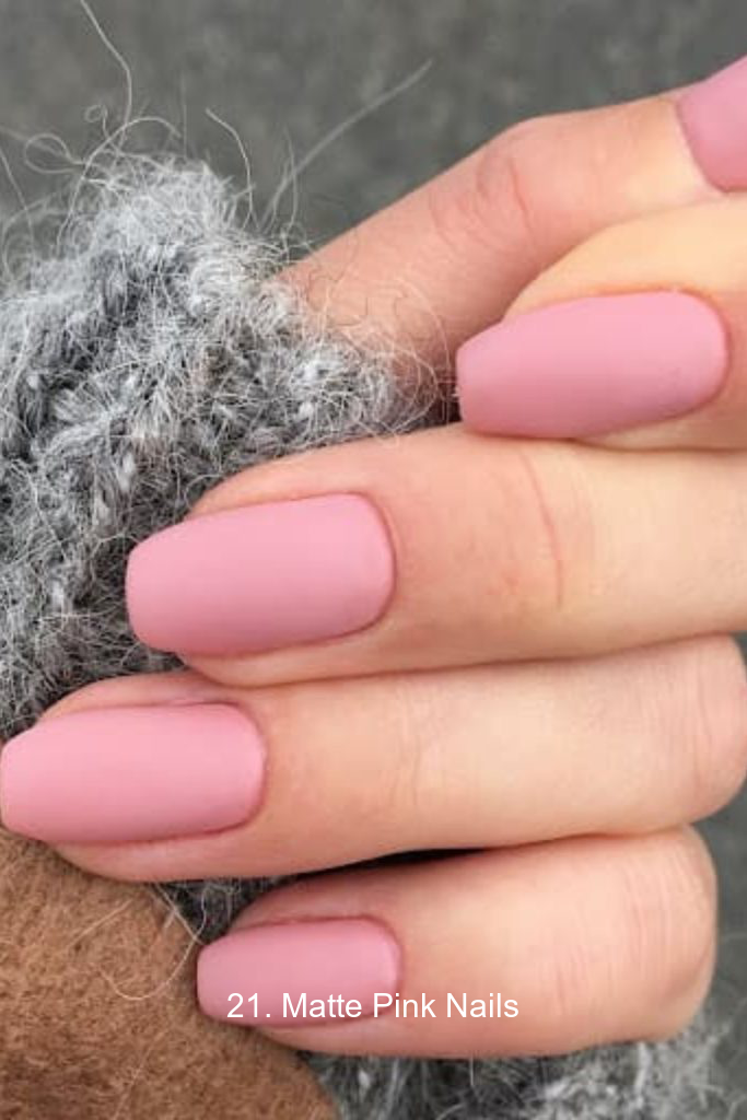 21. Matte Pink Nails