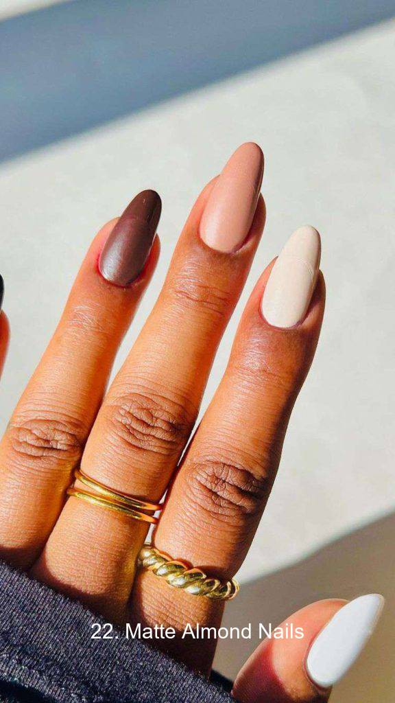 22. Matte Almond Nails