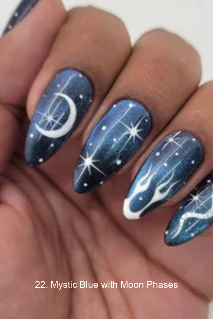 22. Mystic Blue with Moon Phases