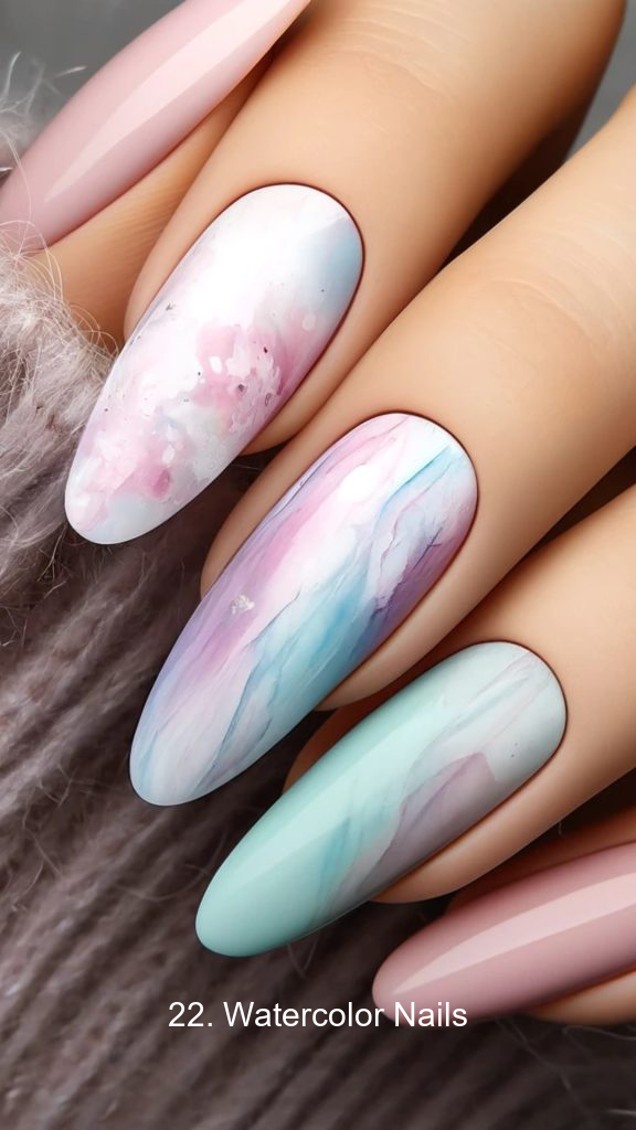 22. Watercolor Nails